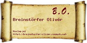 Breinstörfer Olivér névjegykártya